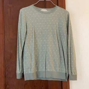 🌻 Minty cotton polka dot sweater